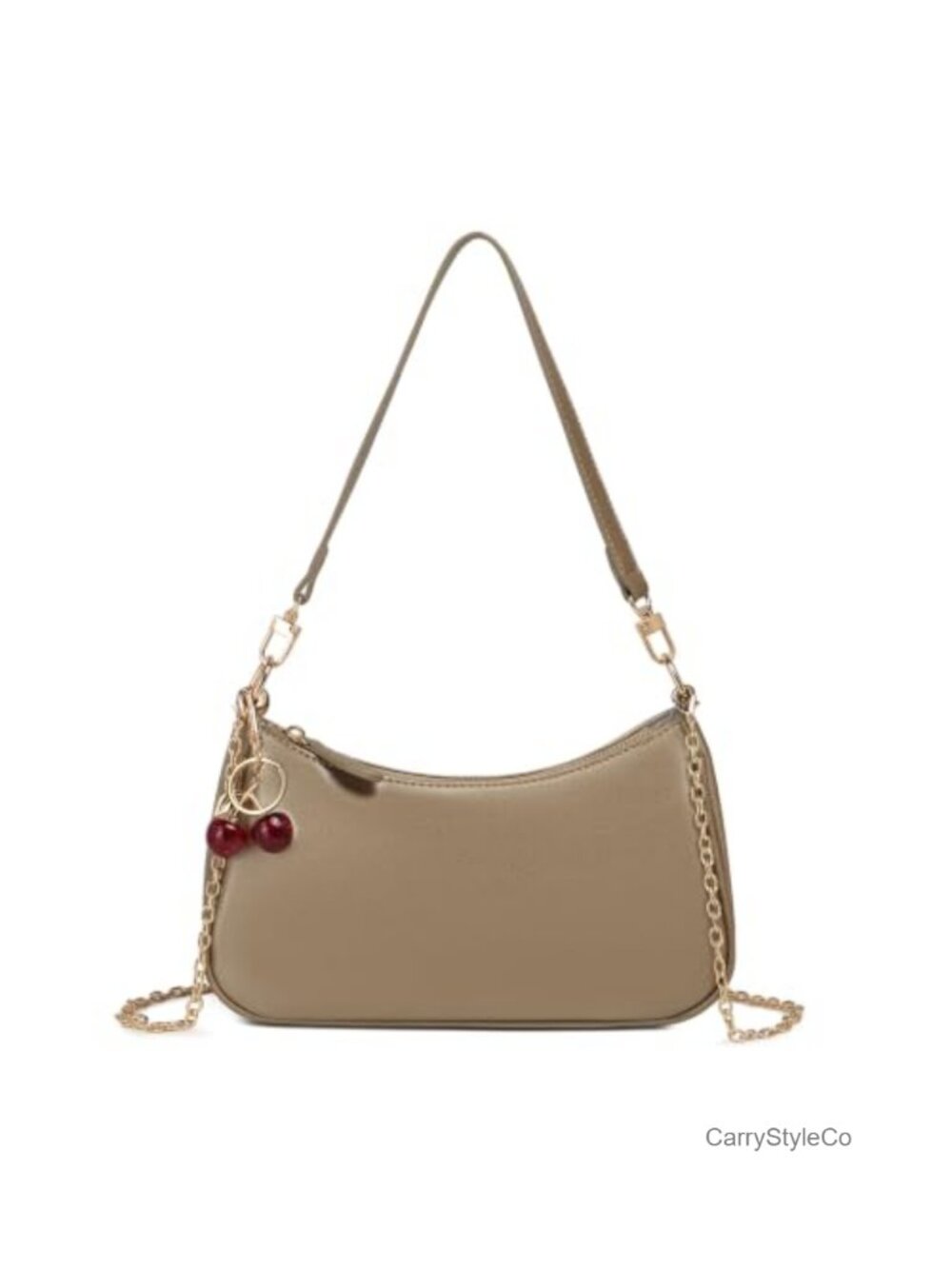 Minimalist Leather Crossbody Top Handle Underarm Shoulder Bag with Charm